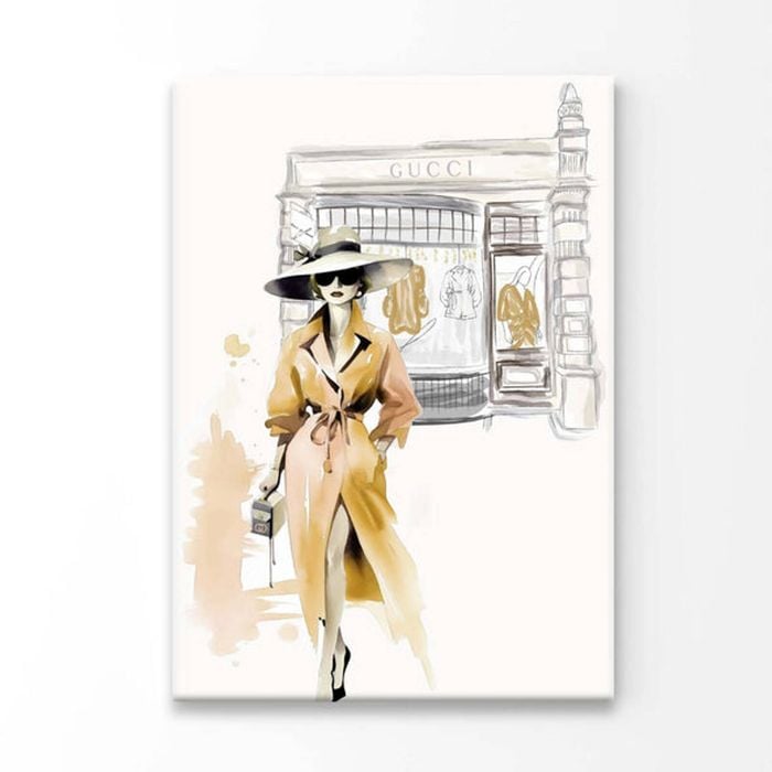 Yellow Stylish Lady Print 100% Australian Made 100 x 150cm (Acrylic)
