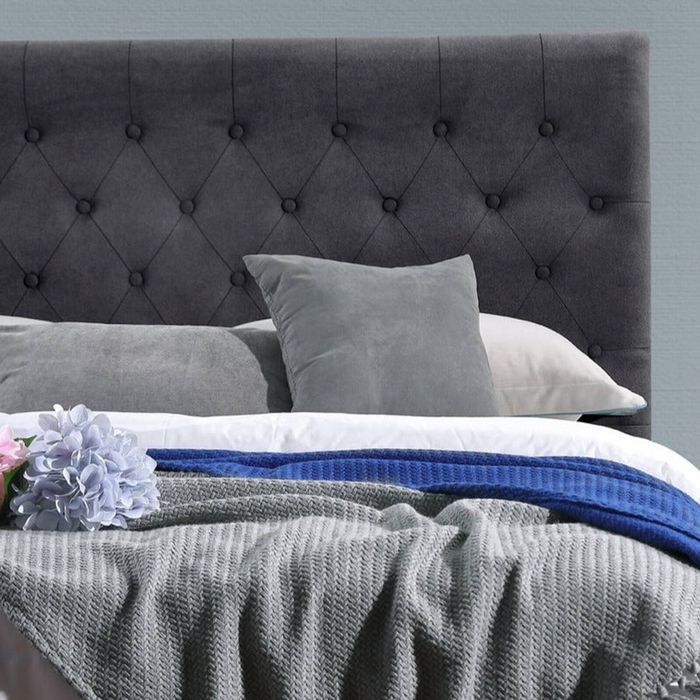 Bedding Co. Paddington Bed Head Diamond Pattern Charcoal Queen
