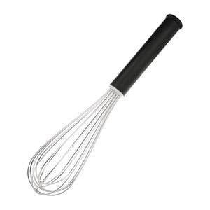 Vogue Heavy Duty Balloon Whisk Stainless Steel Black Vinyl Handle 300mm