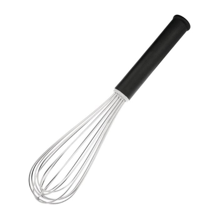 Vogue Heavy Duty Balloon Whisk Stainless Steel Black Vinyl Handle 300mm