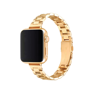 Stainless Steel Metal Slim Watch Band Strap - For iWatch Ultra [42mm Series 3] 44mm 45mm 46mm 49mm (Gold)