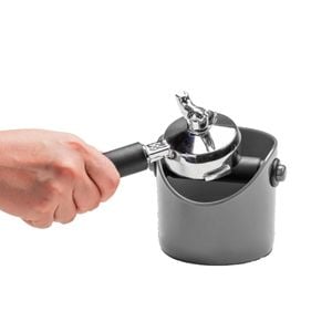 Dreamfarm Grindenstein Space-Saving Coffee Knock Box Bin For Grinds Silver