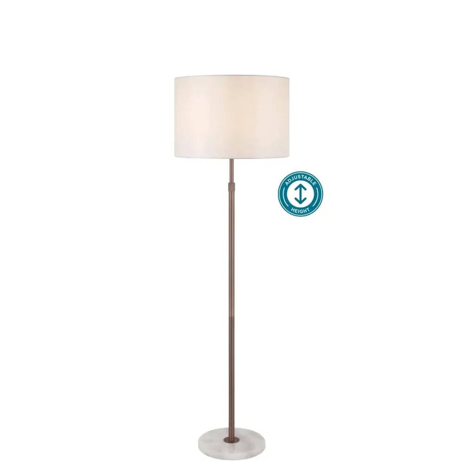 Telbix Placin Vintage Standing Floor Lamp Light Fabric Metal Marble Bronze Ivory White Marble product image