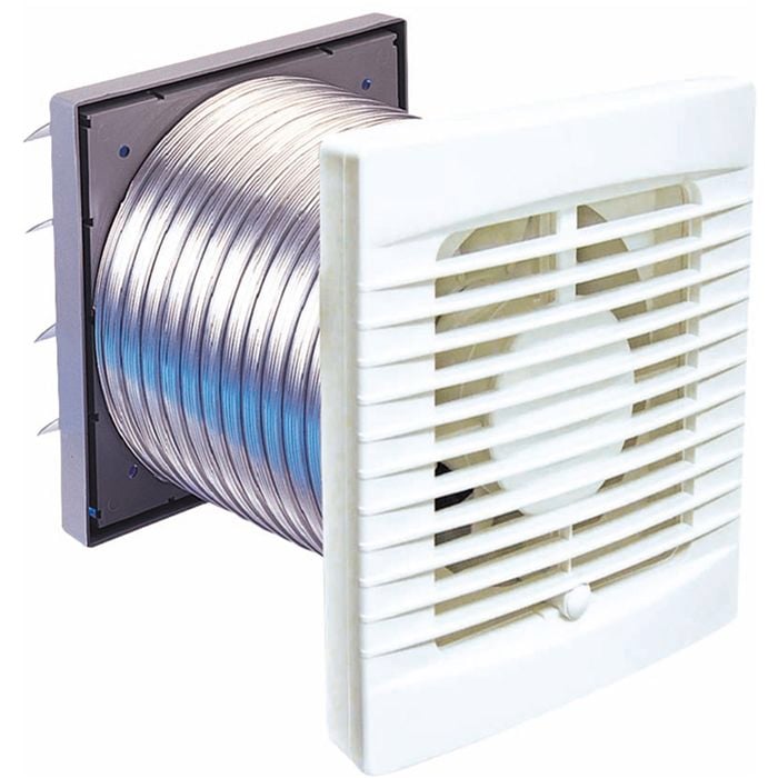 Manrose 100mm White Wall Exhaust Fan Kit