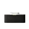 Attica Bentwood 1200mm Black Oak Curved Vanity with Natural Carrara Marble Top