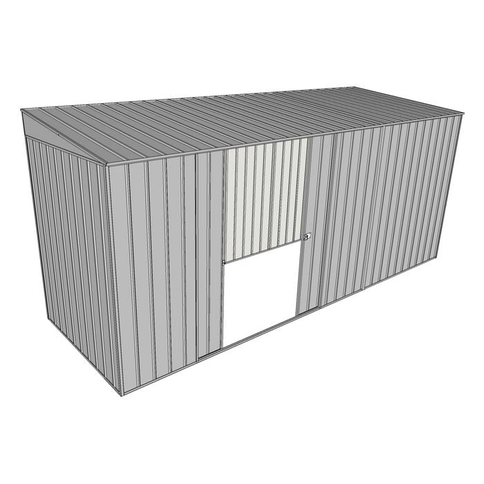 Build-a-Shed 1.5 x 4.5 x 2m Double Sliding Side Door Skillion Shed - Zinc