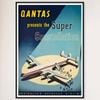 Galrie Australian Vintage Airline Poster - Classic Aviation Art Print for Home Decor, Black Frame, A0 84 x 119cm (33 x 47inch)