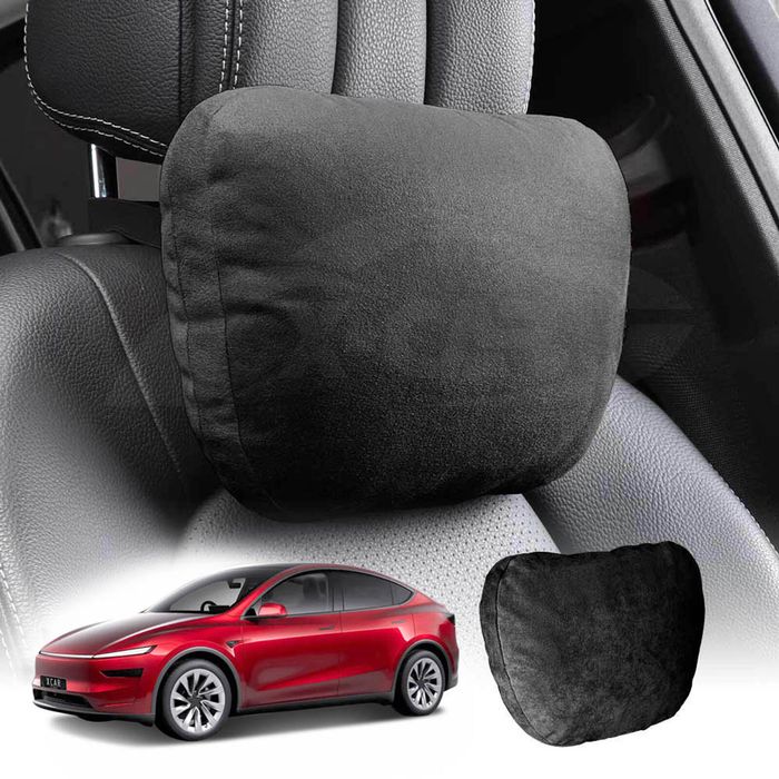 Black Headrest Pillow for Tesla Model Y Juniper 2025-Onwards Car Seat Neck Support Cushion Accessories