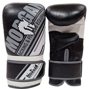 Morgan Aventus Leather Curved Bag Mitts [black/white Large]