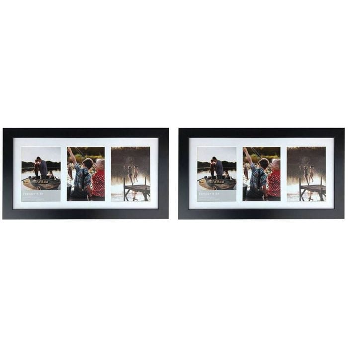2PK Frankie & Me Wooden Collage 5x7'' Triple Picture Frame Home Decor Black