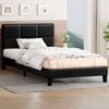 Alfordson Bed Frame Single Size Leather Black