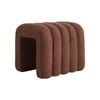 La Bella Ridge Arch Ottoman Stool 45cm Brown Teddy Fleece Fabric Foot Rest