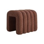 La Bella Ridge Arch Ottoman Stool 45cm Brown Teddy Fleece Fabric Foot Rest