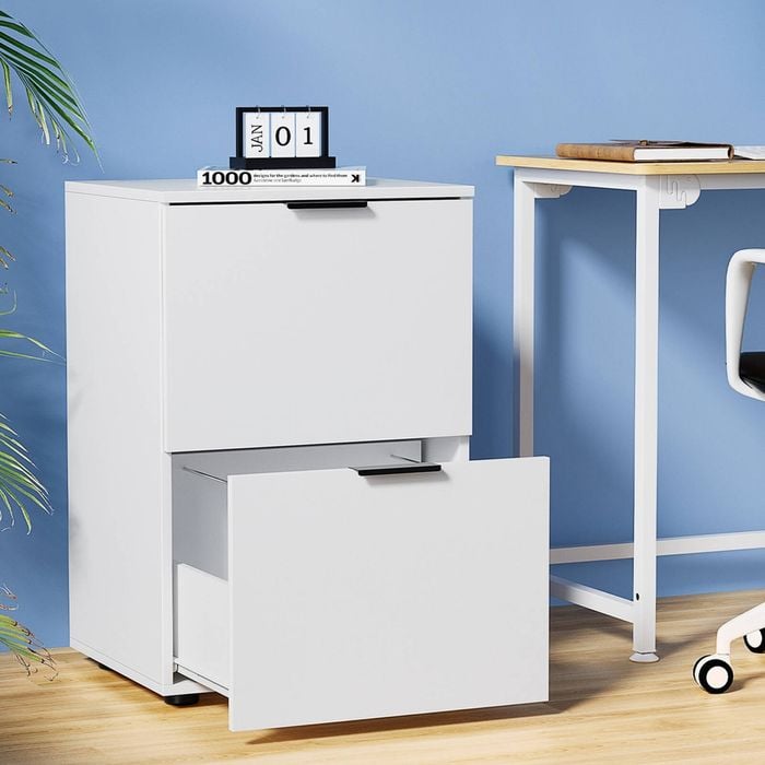 Artiss Filing Cabinet Office White 2 Drawer