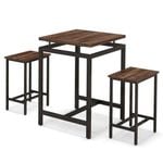 Costway Compact Dining Table Set w/Floating Tabletop & 2 Chair