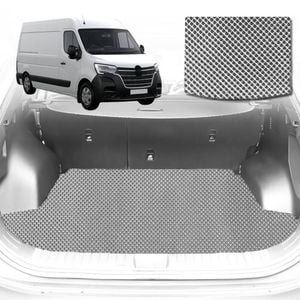 6D Diamond Car Boot Mat for Renault Master Van X70, X622010-Current-Cargo Mat-Grey-Outback GT