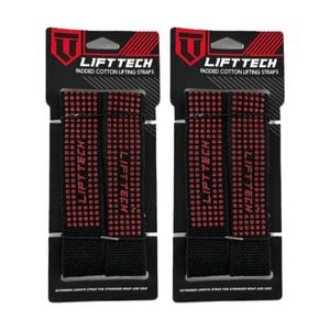 2x 2pc Lift-tech Neo-tech Padded Cotton Wrist Support Lifting Straps Dot 21.5in
