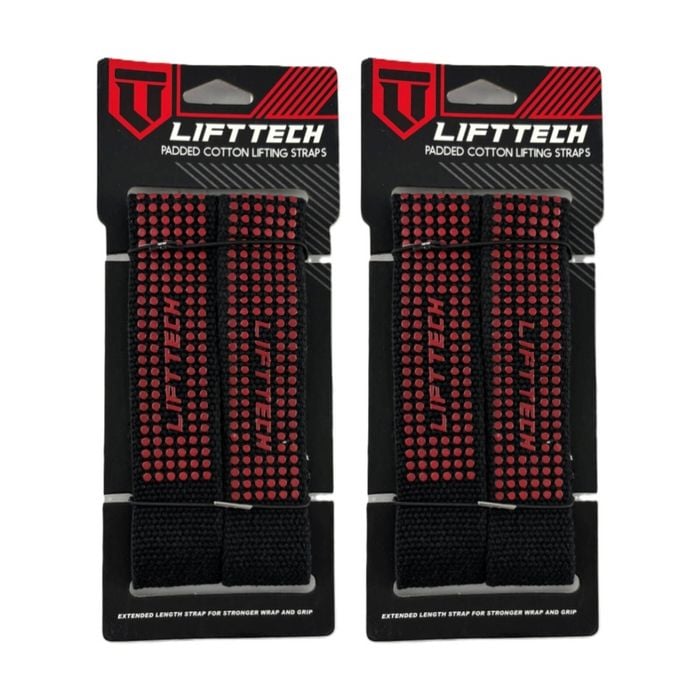 2x 2pc Lift-tech Neo-tech Padded Cotton Wrist Support Lifting Straps Dot 21.5in