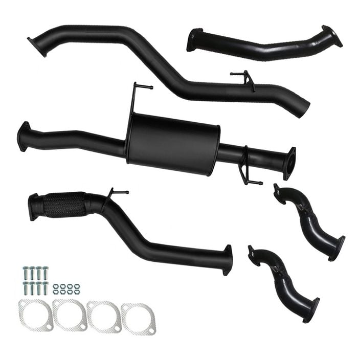 Ignite Exhausts Turbo Back for Holden RC Colorado 3L 3" No Cat With Muffler Black Aluminised Steel