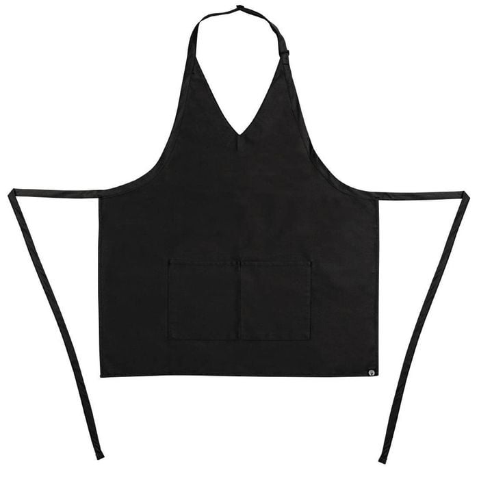 Whites Chefs V Neck Service Apron Smart Polycotton Front Pocket Black 840x700mm Hospitality Uniform