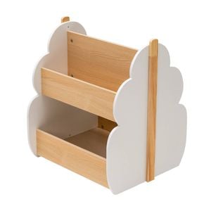 Costway 2-tier Kids Wood Bookcase Mobile Toy Storage Organiser