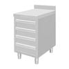 Vogue Stainless Steel 4 Drawer Workstation With 100mm Upstand 900x500x700mm Commercial Kitchen Storage