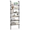 Costway 6-tier Ladder Bookshelf Wall Mounted Display Shelf - Grey