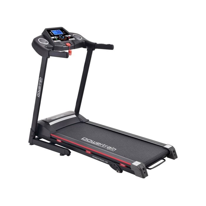Powertrain V30 Foldable Treadmill 420mm Running Belt 14.8kmh Speed 3 Level Incline12 Programs USB AUX