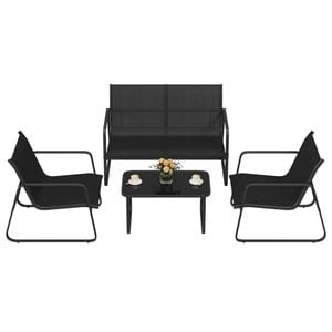 Advwin Patio Dining Chairs And Loveseat Set 4pcs