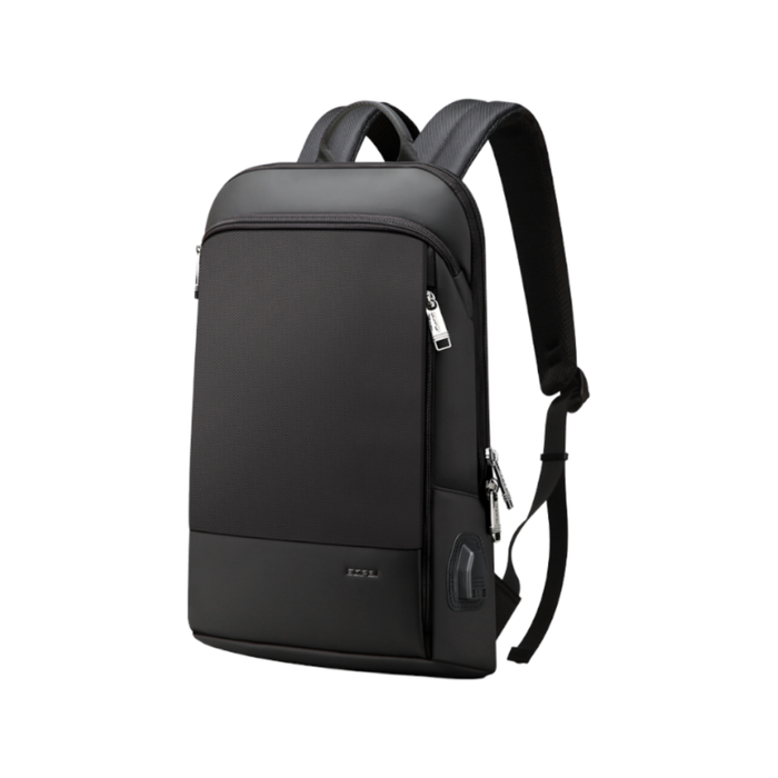 BOPAI Luxury Style waterproof Leather & Microfiber Backpack with USB Charging 15.6"