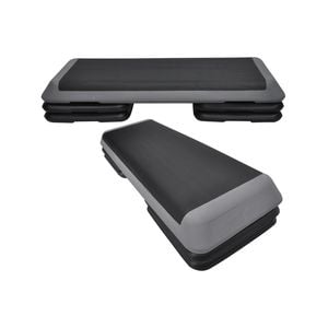Black Grey 110cm*40cm Cardio Exercise Stepper - 4 Risers