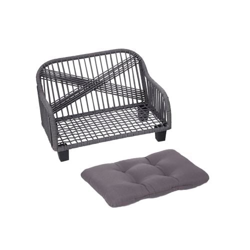 Teamson Pets Lachesis Outdoor Woven Rope Cat or Small Dog Daybed with Cushion Bunnings Australia