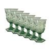 6PK SS Collective Green Acrylic Wine Glass Star Patterned Drinkware 14x9cm