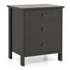 Costway 3-drawer Nightstand Wooden Bedside Table Black