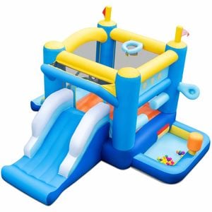 Costway Kid Inflatable Bounce House Bouncy Castle W/slides Basketball Hoop