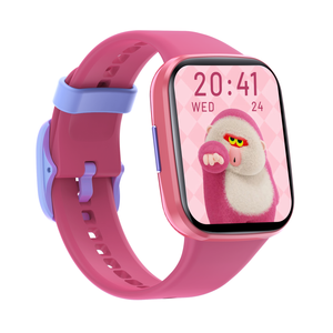 Bluetooth Kids Smart Watch 1.69" LCD Children Monitor Temperature Heart Rate Sleep BLE 5.0 - Pink