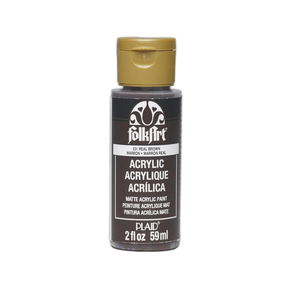 Folkart Premium Acrylic Paint 59ml Real Brown Bunnings Australia