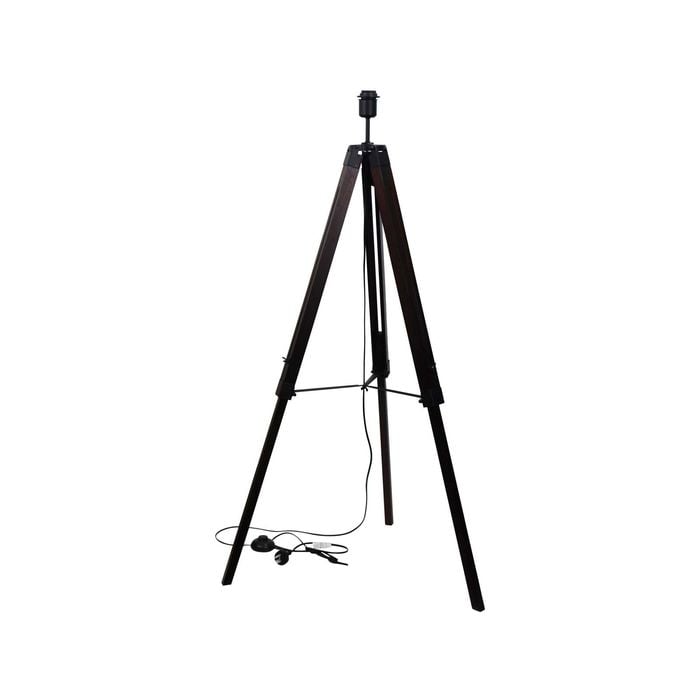 Oriel Lighting Trevi Tripod Floor Lamp Base Walnut 123cm