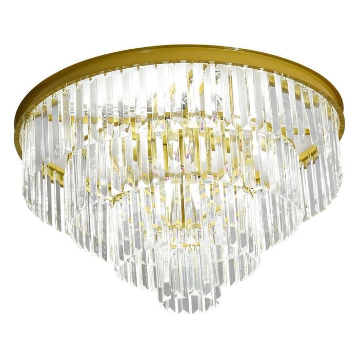 Eli & Co. Lighting Brionne Crystal Tiered Flush Mount Chandelier 80cm Ceiling Light - Gold
