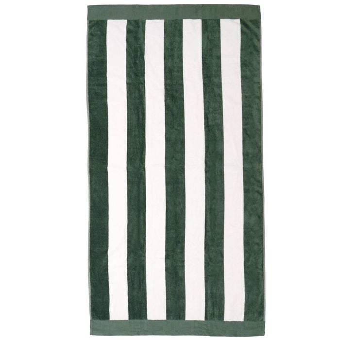 Bambury Classic Stripe Beach Towel - Moss