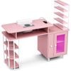 Advwin Manicure Table Dust with Dust Collector LED Light Charging Station Pink