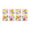 2x 4pc Porto Positano Inspired/pink Check W/ Lemons Coasters 10cm