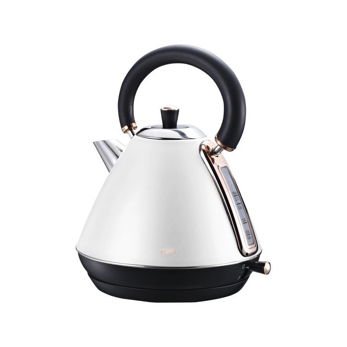 Pronti 1.7L Rose Trim Collection Kettle Stainless Steel White