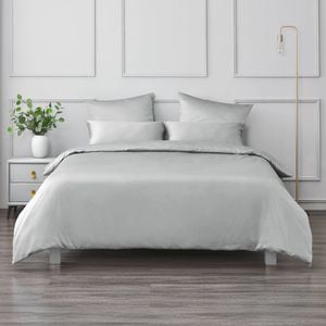 Dreamaker Matte Satin Quilt Cover Set Grey - Single Bed