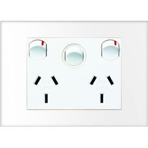 HPM VIVO Double Powerpoint With Extra Switch - White