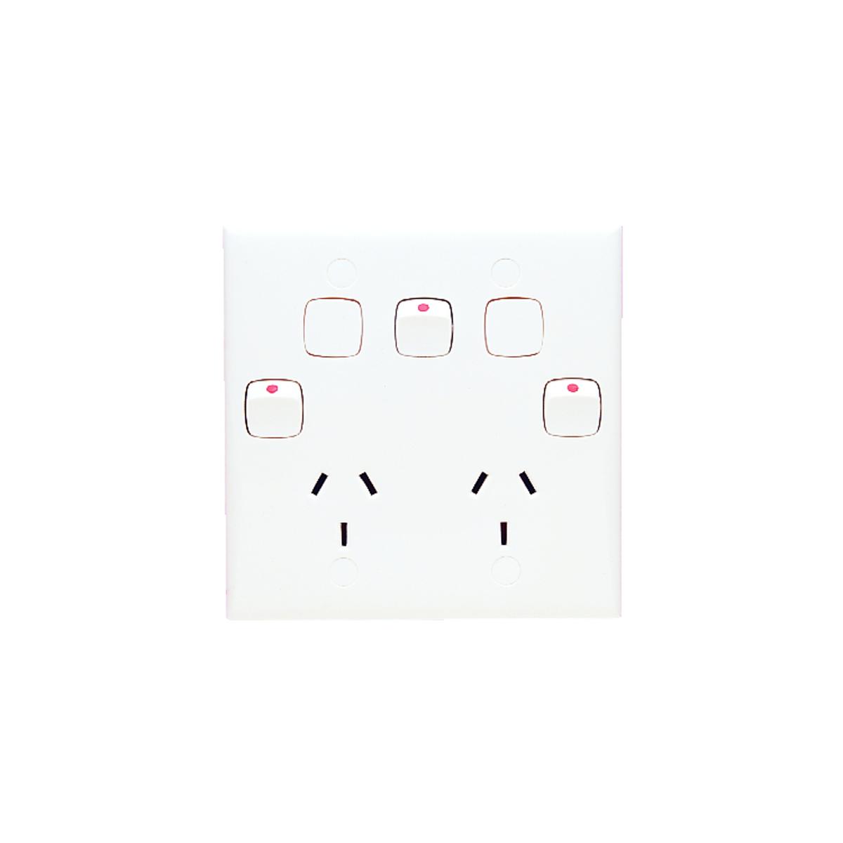 HPM Double Square Powerpoint With Extra Switch - Bunnings Australia