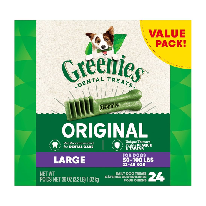 Greenies Original Dental Dog Treat Large 22-45kg - 1kg (24 Treats)