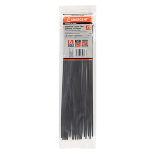 Crescent 300 x 4.8mm Black Cable Ties - 25 Pack