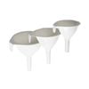 3pc Cuisena Kitchen Plastic Liquid Fluid Funnel Set - White