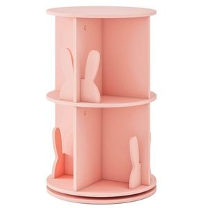 Costway 2-tier Kid 360° Rotating Bookshelf W/bunny Bookends Book Stand